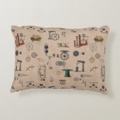 アンティークエンジニアリングの機械的科学的パターン アクセントクッション (裏面)