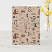 アンティークエンジニアリングの機械的科学的パターン カード (黄色い花)