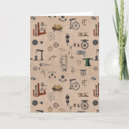 アンティークエンジニアリングの機械的科学的パターン カード