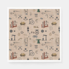 アンティークエンジニアリングの機械的科学的パターン スタンダードランチョンナプキン