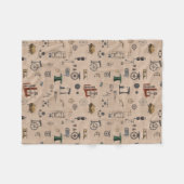 アンティークエンジニアリングの機械的科学的パターン フリースブランケット (正面(横))