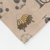 アンティークエンジニアリングの機械的科学的パターン フリースブランケット (角)