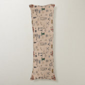 アンティークエンジニアリングの機械的科学的パターン ボディピロー (正面縦)