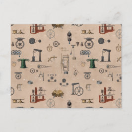 アンティークエンジニアリングの機械的科学的パターン ポストカード