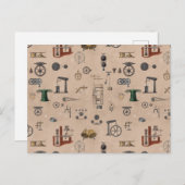 アンティークエンジニアリングの機械的科学的パターン ポストカード (正面/裏面)