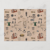 アンティークエンジニアリングの機械的科学的パターン ポストカード (正面)