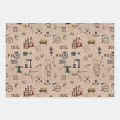 アンティークエンジニアリングの機械的科学的パターン ラッピングペーパーシート (正面2)