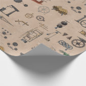 アンティークエンジニアリングの機械的科学的パターン ラッピングペーパー (角)