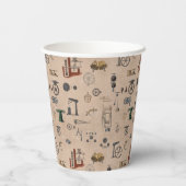 アンティークエンジニアリングの機械的科学的パターン 紙コップ (裏面)