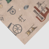 アンティークエンジニアリングの機械的科学的パターン 薄葉紙 (詳細)