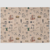 アンティークエンジニアリングの機械的科学的パターン 薄葉紙 (正面)