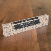 アンティークエンジニアリング機械科学カスタム デスクネームプレート (側面)