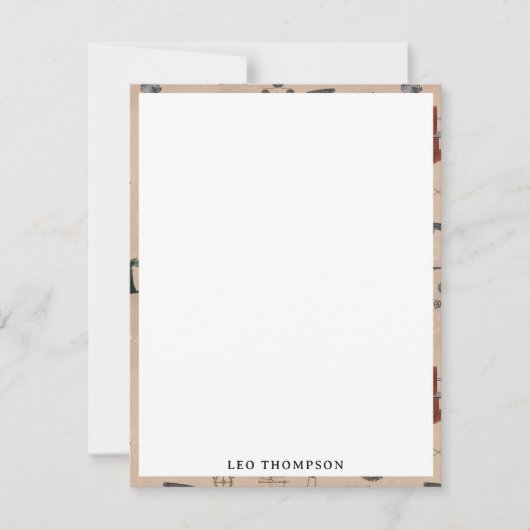 アンティークエンジニアリング機械科学カスタム ノートカード (正面)