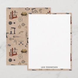 アンティークエンジニアリング機械科学カスタム ノートカード