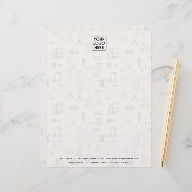 アンティークエンジニアリング機械科学カスタム レターヘッド (正面/裏面インサイチュ)