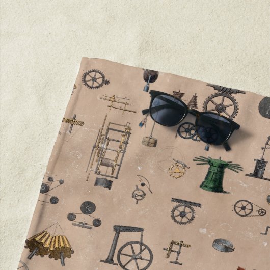 アンティークエンジニアリング機械科学 ビーチタオル (インサイチュ)