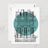 アンティークエンジン図 ポストカード (正面/裏面)