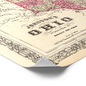 アンティークオハイオヴィンテージデコールの地図 ポスター (角)