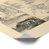 アンティークオハイオ&フランクリン郡コロンバスの地図 ポスター (角)