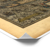 アンティークオランダの地図1570年オランダ。 ポスター (角)