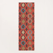 アンティークオリエンタルオレンジレッドクルディッシュキリム ヨガマット (裏面)