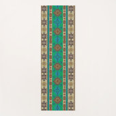 アンティークオリエンタルグリーントルコオットマンキリムラグ ヨガマット (正面)