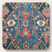 アンティークオリエンタルターキッシュペルシアカーペットブルー コースター (正面)