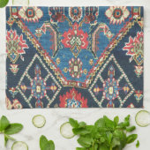 アンティークオリエンタルターキッシュペルシアブルー キッチンタオル (折り畳み)