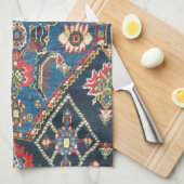 アンティークオリエンタルターキッシュペルシアブルー キッチンタオル (四つ折り)