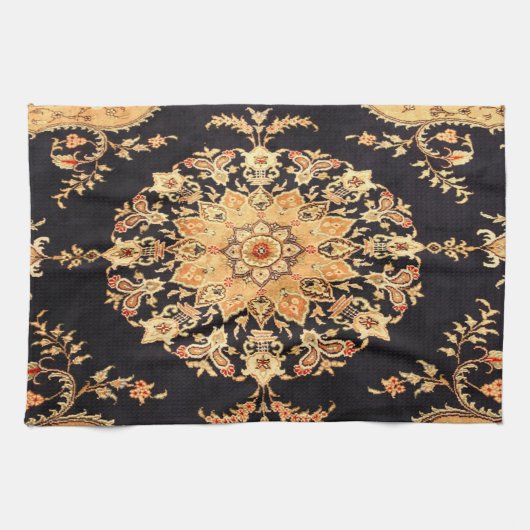 アンティークオリエンタルターキッシュペルシャカーペット キッチンタオル (横)