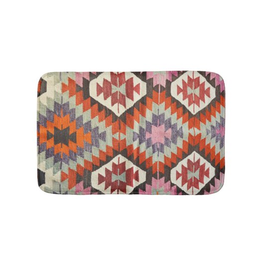 アンティークオリエンタルターキッシュペルシャラグカーペット バスマット (正面)