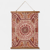 アンティークオリエンタルダゲスタンプリント 吊り下げ型タペストリー (正面)