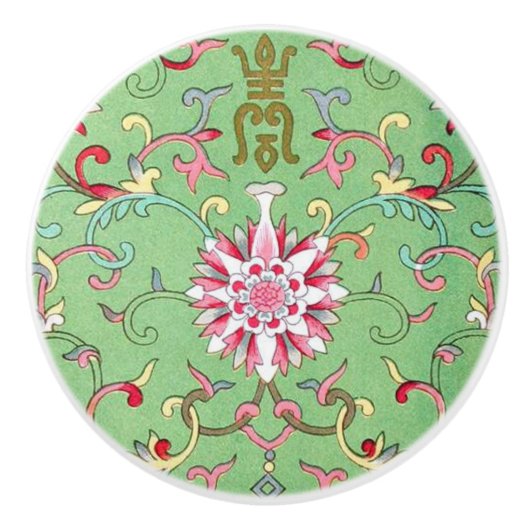 アンティークオリエンタルフローラセラミックノブ セラミックノブ (正面)