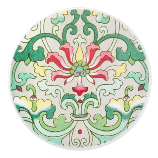 アンティークオリエンタルフローラセラミックノブ セラミックノブ (正面)