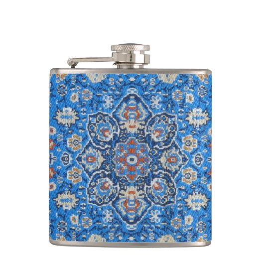 アンティークオリエンタルブルーターキッシュペルシャカーペットラグ フラスク (正面)