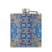 アンティークオリエンタルブルーターキッシュペルシャカーペットラグ フラスク (裏面)