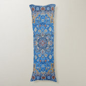 アンティークオリエンタルブルーターキッシュペルシャカーペットラグ ボディピロー (正面縦)