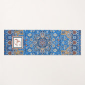 アンティークオリエンタルブルーターキッシュペルシャカーペットラグ ヨガマット (正面(横))