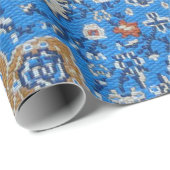 アンティークオリエンタルブルーターキッシュペルシャカーペットラグ ラッピングペーパー (ロールコーナー)