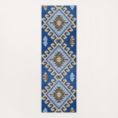 アンティークオリエンタルブルーベージュターキリムラグ ヨガマット (裏面)