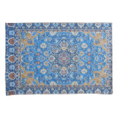 アンティークオリエンタルブルーペルシャトルコカーペット 枕カバー (正面右)