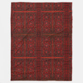 アンティークオリエンタルラグデザイン フリースブランケット (正面)