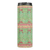 アンティークオリエンタル花柄ピンクグリーン黄 タンブラー (裏面)