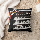 アンティークオルガンキーボード、名前、四角 クッション (ブランケット)