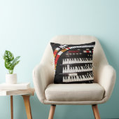 アンティークオルガンキーボード、名前、四角 クッション (椅子)