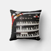 アンティークオルガンキーボード、名前、四角 クッション (裏面)