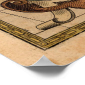 アンティークオルテリアス太平洋地図 ポスター (角)