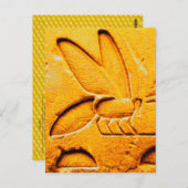 アンティークオレンジイエローエジプト蜂蜜ハチ養蜂家 ポストカード (正面/裏面)