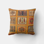 アンティークオレンジトルコキリムカーペットラグ クッション (裏面)