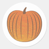 アンティークオレンジフォイルパンプキン秋封筒用シール ラウンドシール (正面)